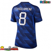 Camisa de Futebol França Aurelien Tchouameni #8 Equipamento Principal Mulheres Mundo 2026 Manga Curta